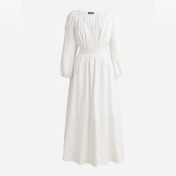 J.crew V-neck midi dress in soft gauze - Picture 1 of 4